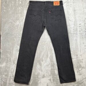 Levi Strauss 501 Original Fit Black Denim Jeans Mens W36 L34 Button Fly